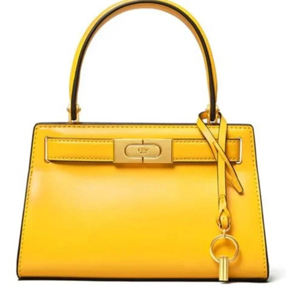 NWT Frye Farrah cognac leather satchel metal top handle tote bag crossbody purse - Picture 14 of 16